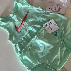 Nike Aqua Baby Set with Red Logo